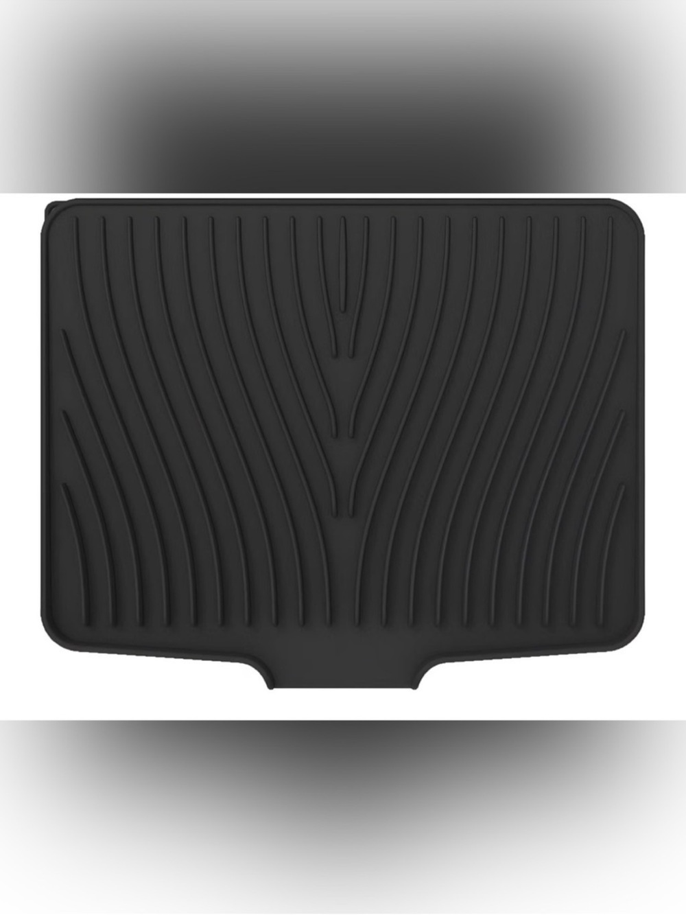 Sleek Black Silicone Kitchen Drying Mat